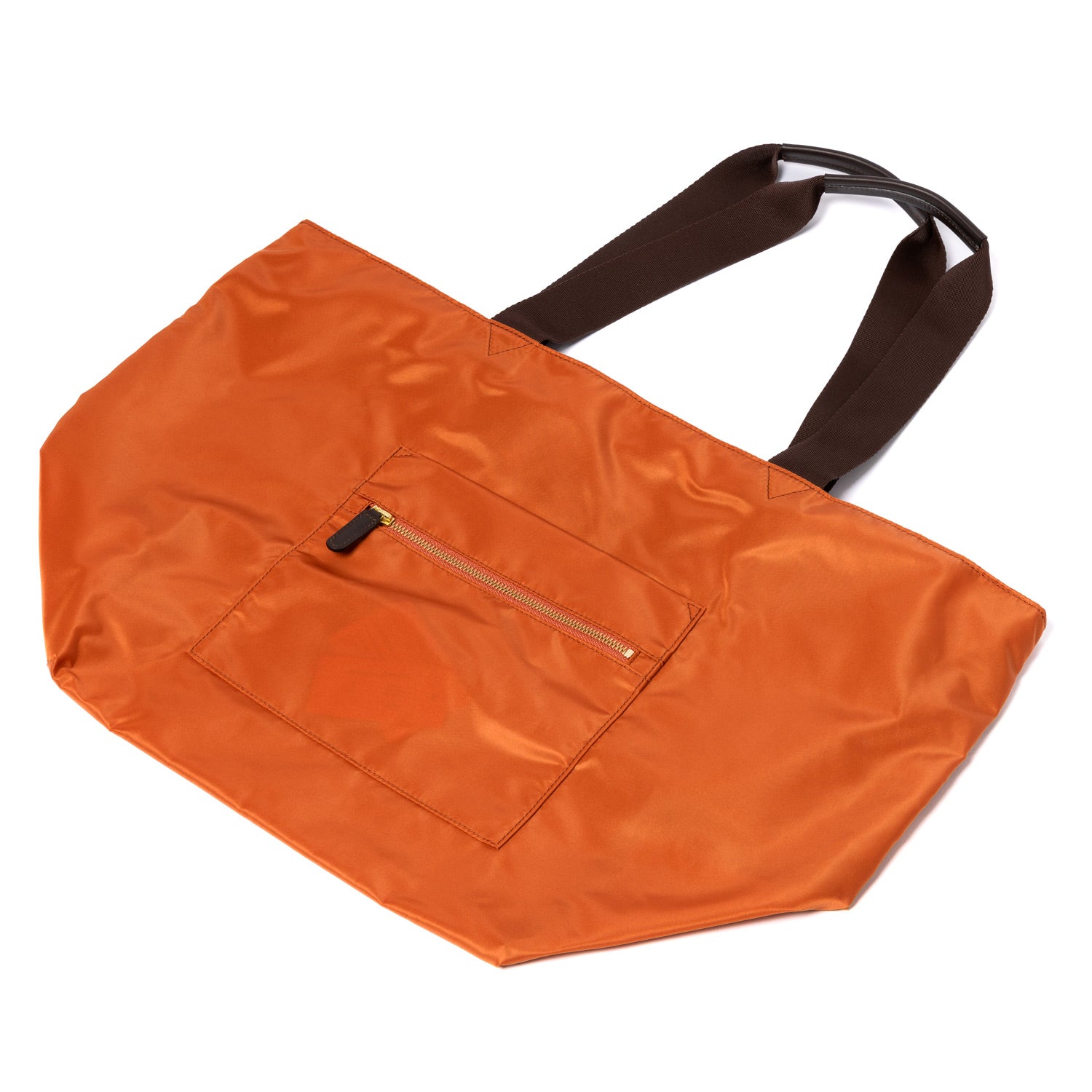 Bag "Foldable Shopping" made from Felisi Nylon and Saddle Leather - handmade
